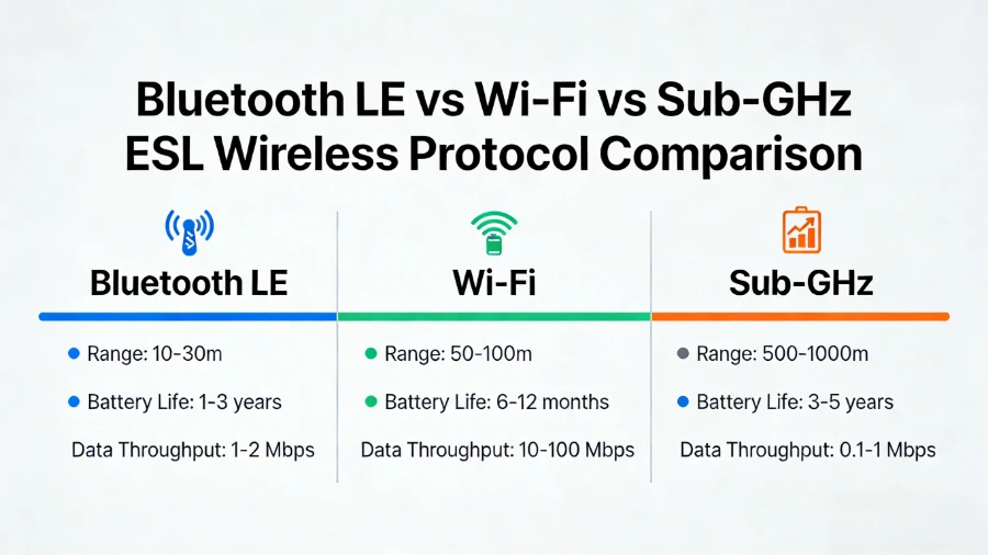 Bluetooth vs Wi-Fi vs Sub-GHz Elektronika nga etiketa ti estante