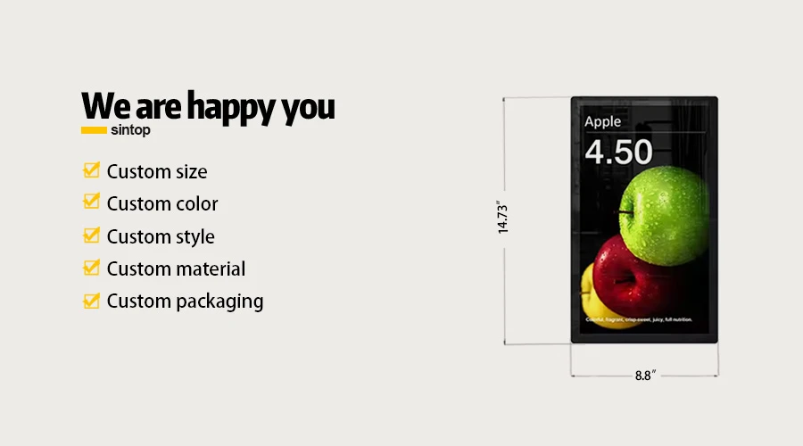 15.6 Electronic Digital Signage Display Price Screen Single Face